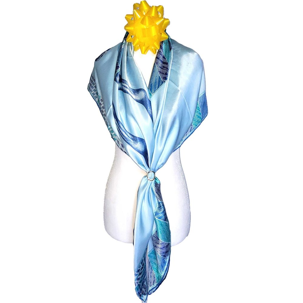 NWT Genuine 100% Mulberry Silk Satin Scarf 41"x41" Large Square Shawl 5947 - Picture 4 of 7